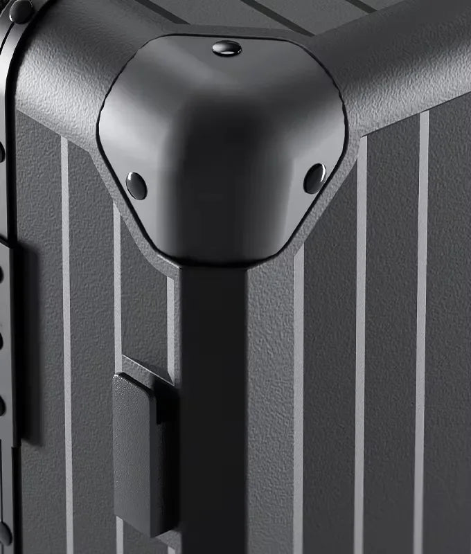 Aluminum Frame Rolling Luggage — Wide Handlebar Trolley Suitcase with Colorful Silent Spinner Wheels, TSA Lock & Large Capacity