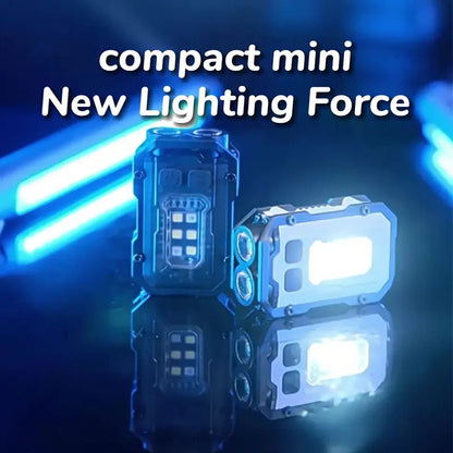Portable Mini Keychain Light | LED High Bright Flashlight | Dual Light Source Outdoor Camping Fishing | Multi-function Tool Torch Lamp