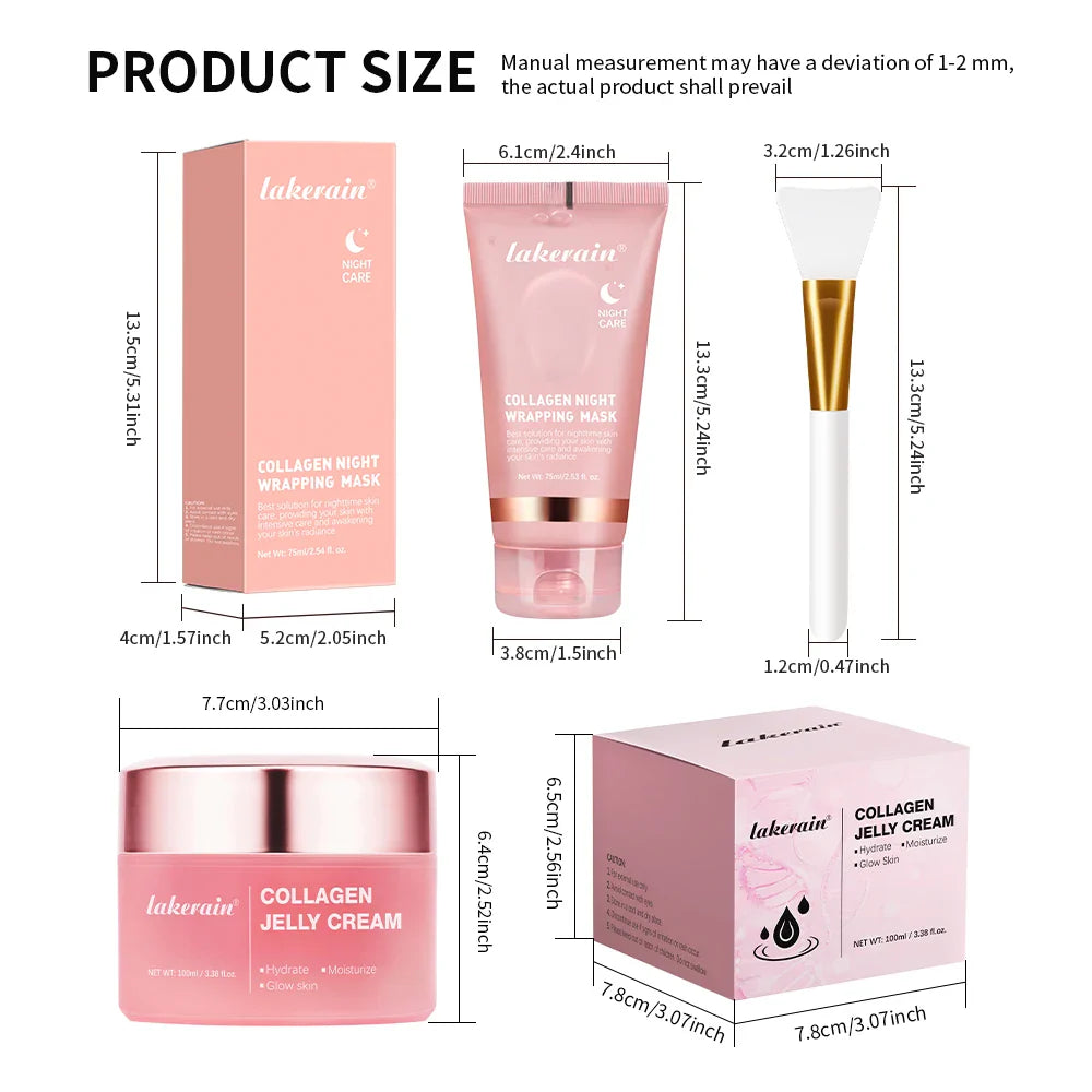 Collagen Jelly Cream – Hydrolyzed Overnight Peel-Off Facial Mask for Hydration & Firming