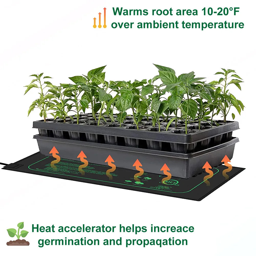 Seedling Heat Mat for Indoor Plants - Waterproof Germination Heating Pad, Available in 10/25/50CM, Ideal for Propagation & Cloning, with EU/US/AU/UK Plug Options