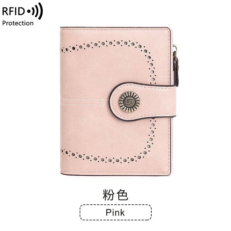 Fashionable Women’s Retro Short Wallet – PU Leather Multifunctional Handbag with Large Capacity, Multi-Card Slot & Coin Pocket