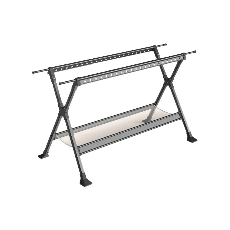 Floor-to-Ceiling Aluminum Drying Rack — Foldable Outdoor & Indoor Clothes Organizer for Kids' Clothing