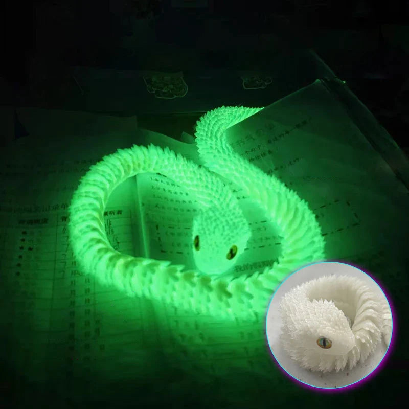 3D Printed Movable Snake Figurine – Realistic Jointed Simulation Ornament for Home & Office, 2025 New Year Craft Gift