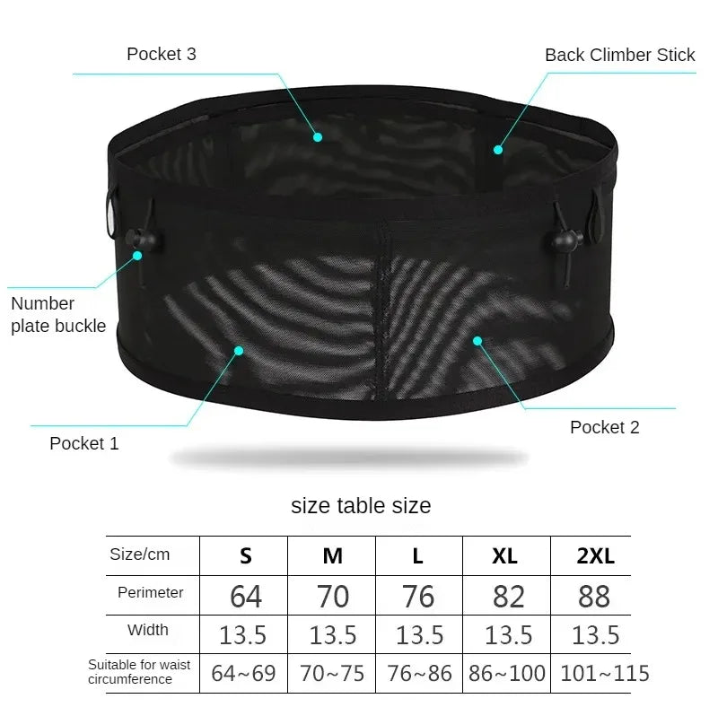 Large Capacity Sports Fanny Pack — Multi-Functional Running, Cycling & Hiking Bag with Elastic Mesh for Phone & Water Bottle