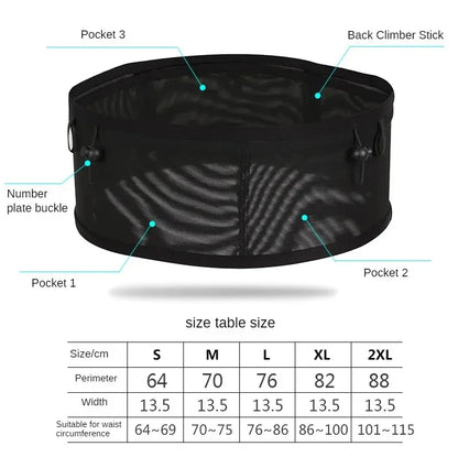 Large Capacity Sports Fanny Pack — Multi-Functional Running, Cycling & Hiking Bag with Elastic Mesh for Phone & Water Bottle