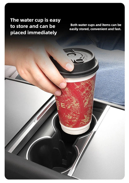 Tesla Model Y Juniper 2025 Silicone Cup Holder – Center Console Drink Bottle Rack for Front & Rear Seats Interior Accessory
