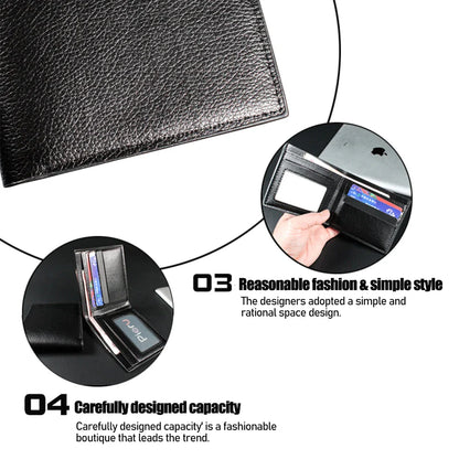Mini Slim Zipper Card Wallet for Men — Portable Ultra-Thin Black Purse for ID, Bank & Credit Cards
