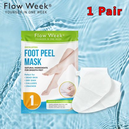 FlowWeek Exfoliating Foot Mask – Removes Dead Skin, Calluses & Dry, Chapped Feet for Smooth, Soft Skin