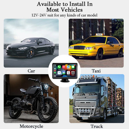 Hippcron 7-Inch Portable Car Radio Multimedia Player – Wireless CarPlay & Android Auto Universal Touchscreen
