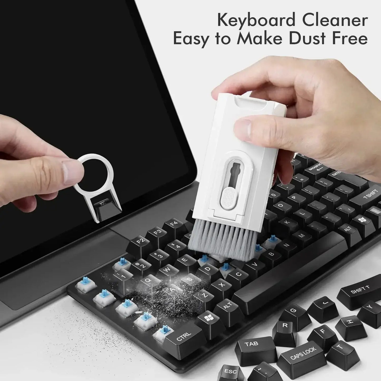 8-in-1 Computer Cleaning Kit: Microfiber Screen Cleaner, Earphone Cleaning Brush, Keycap Puller, and More - Camera, Tablet, Tools Included