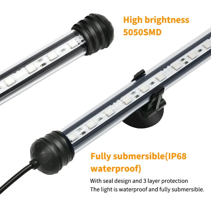 21 LED Aquarium Light with Remote Control - RGB Diving Lamp for Fish Tanks & Plant Growth - EU Plug