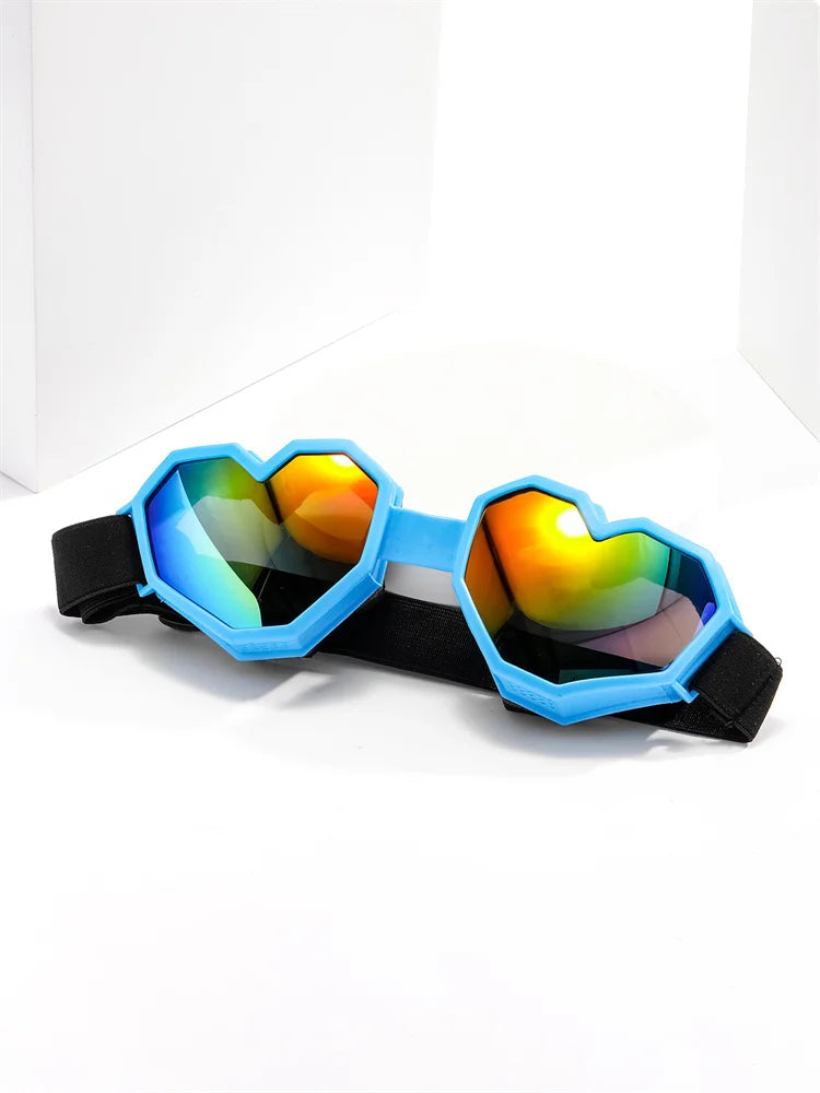 Pair of Love-Shaped Sunglasses – Windproof & UV Protection Ski Goggles