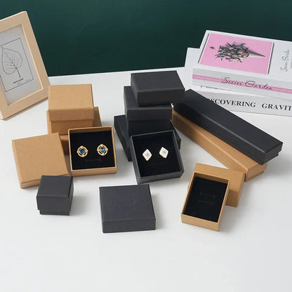 24pcs Jewelry Gift Boxes - 9x9x3cm Velvet Sponge Travel Organizer Cases for Rings Earrings Necklace Storage
