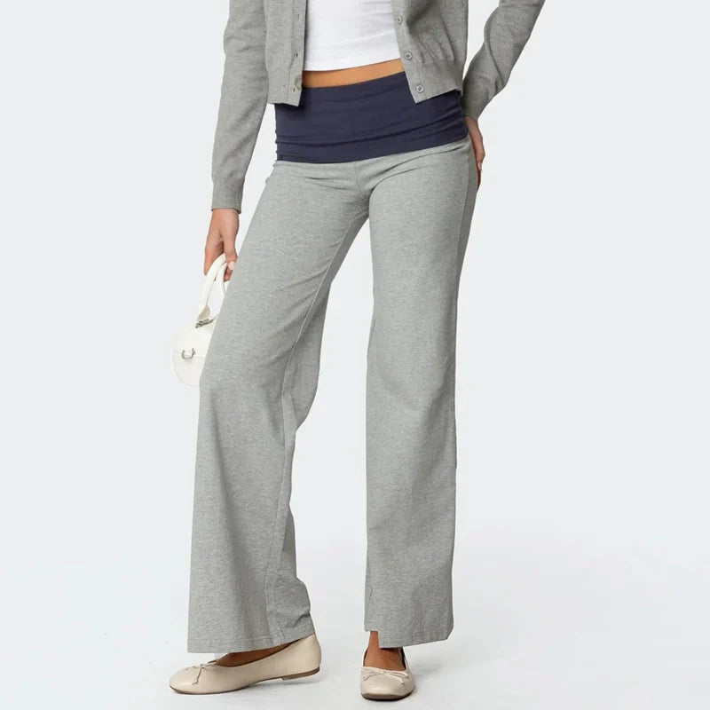 Women’s Casual Wide Leg Sweatpants – Low Rise Flared Yoga Lounge Pants for Teen Girls Back-to-School Outfit