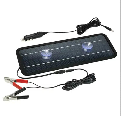 12V Solar Trickle Charger — Portable Waterproof Solar Battery Maintainer for Car