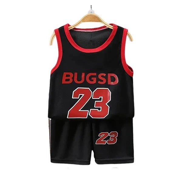 Children’s Summer Sleeveless T-Shirt and Shorts Set — Quick-Dry Sports Tank Top Outfit for Boys Basketball Training