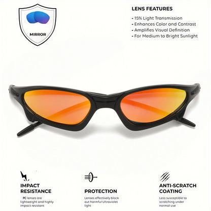 3PCS Futuristic Sports Sunglasses Set – Small Frame Wraparound UV400 Eyewear | Colorful Cycling, Fishing & Travel Protective Outdoor Sunglasses