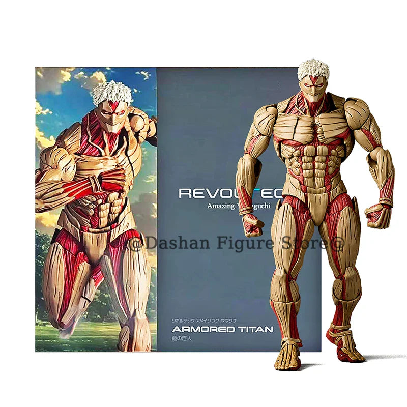 Attack on Titan Revoltech Action Figure – Armored Titan Reiner Braun PVC Model Toy Collectible