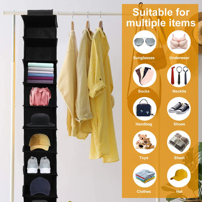 10-Shelf Hanging Shoe Organizer – Foldable Non-Woven Fabric Space-Saving Shoe Rack Multipurpose Storage