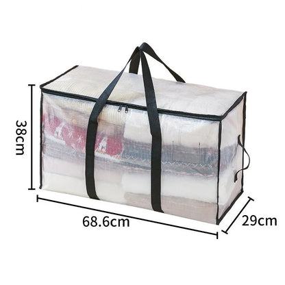 Transparent Waterproof Storage Bag – Large Capacity Quilt & Clothing Organizer for Moving, Dustproof & Moisture-Proof Storage Bag