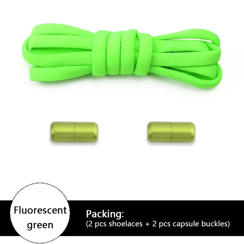 New Colorful Elastic No-Tie Shoelaces – Round Sneakers Laces for Kids & Adults