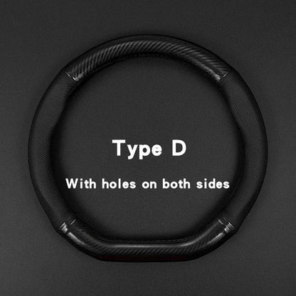 Universal Car Steering Wheel Cover — Carbon Fiber Leather, 3D Anti-Slip, Simple & Stylish Car Accessory