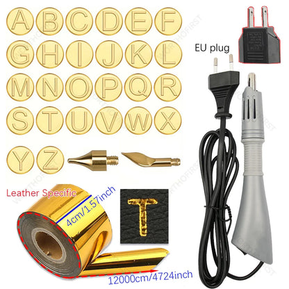 Electric Heated Foil Stamping Pen Kit for Leather Craft – Hot Foil Applicator Tool for DIY Handmade Embossing