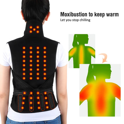 Tourmaline Magnetic Heated Vest — Self-Heating Thermal Clothing, Lumbar Waist Brace, Posture Corrector & Pain Relief Corset