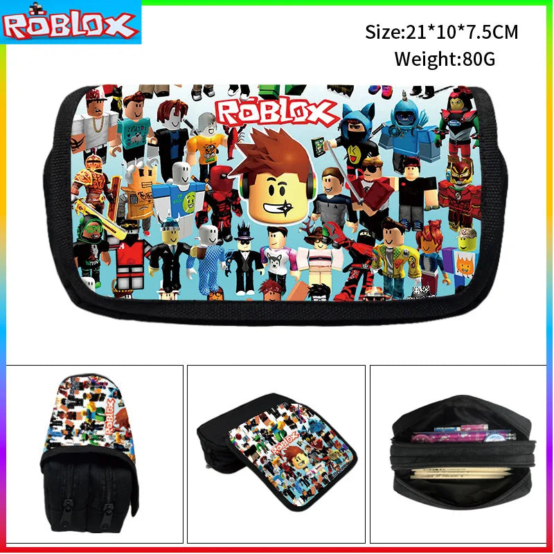 ROBLOX Pencil Case - Multi-Layer Stationery Box with Large Capacity for Pens and Pencils, Game Peripheral Storage Bag
