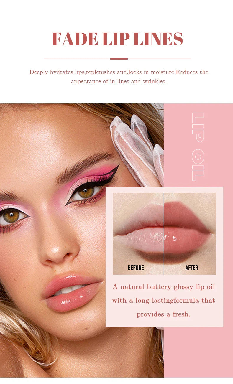 MAGIC CASA 6pcs Hydrating Jelly Lip Oil Set – Long-Lasting Moisturizing & Shimmering Liquid Lip Hydration