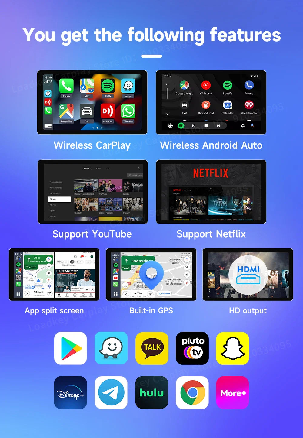 8+128GB Carlinkit TV Box — Android 13 Wireless CarPlay & Android Auto Adapter, 8-Core Qualcomm, HDMI