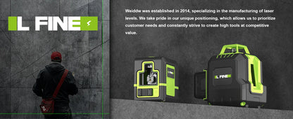Lfine 2-Line Laser Level with Tripod — Professional 360° Self-Leveling Horizontal & Vertical Laser Measuring Tool