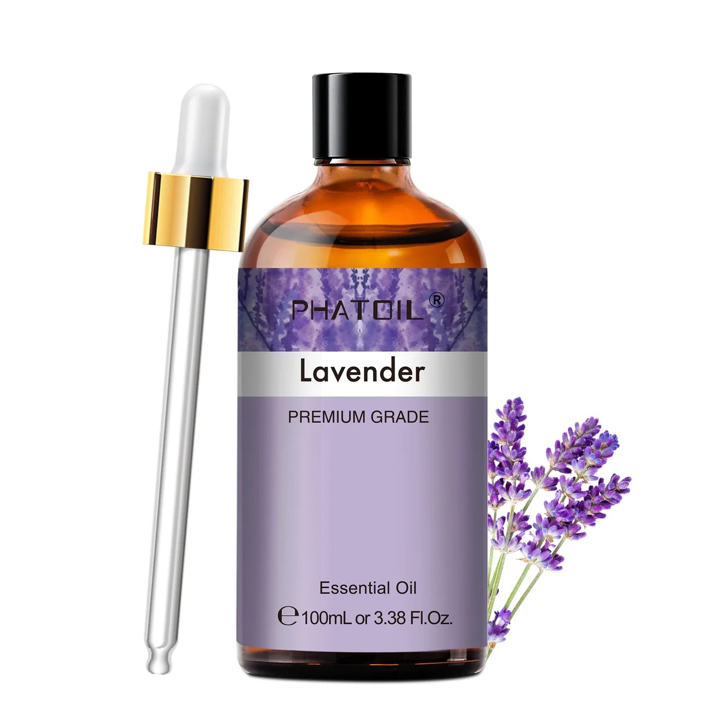 PHATOIL 100ml Aromatherapy Essential Oil Set – Lavender, Rose, Vanilla, Eucalyptus, Sandalwood & Pine Needles for Diffusers & Candle Making