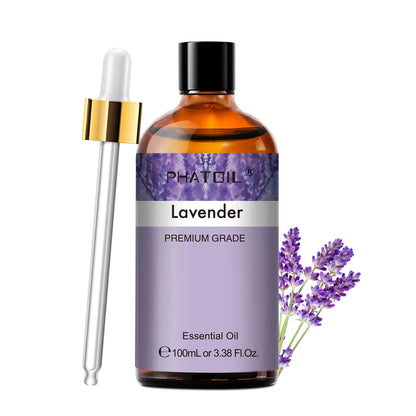 PHATOIL 100ml Aromatherapy Essential Oil Set – Lavender, Rose, Vanilla, Eucalyptus, Sandalwood & Pine Needles for Diffusers & Candle Making