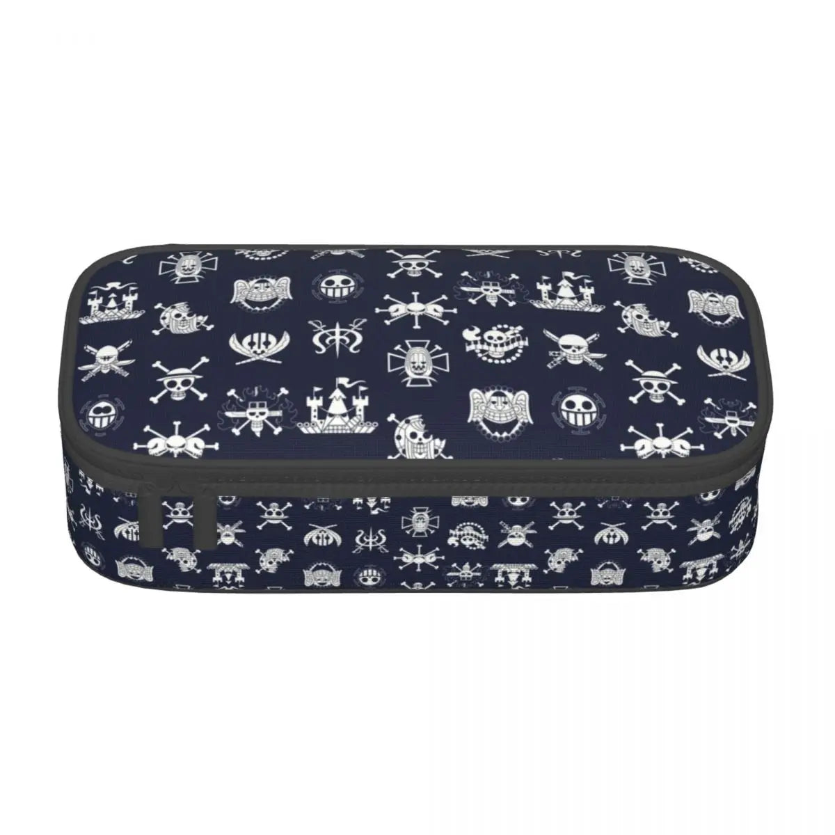 Cute Custom One Piece Pencil Case – Large Capacity Straw Hat Pirates Skull Stationery Bag for Boys & Girls