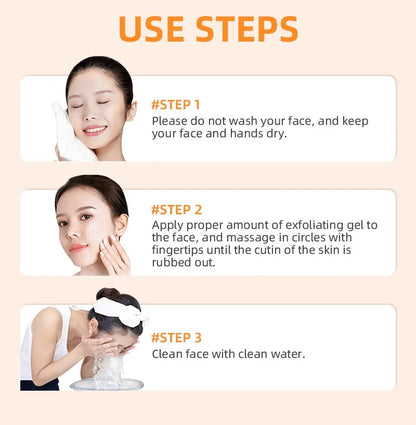 Orange Exfoliating Gel 50g — Dead Skin Remover, Brightening Peeling Scrub, Hydrating & Whitening Korean Skincare Moisturizer