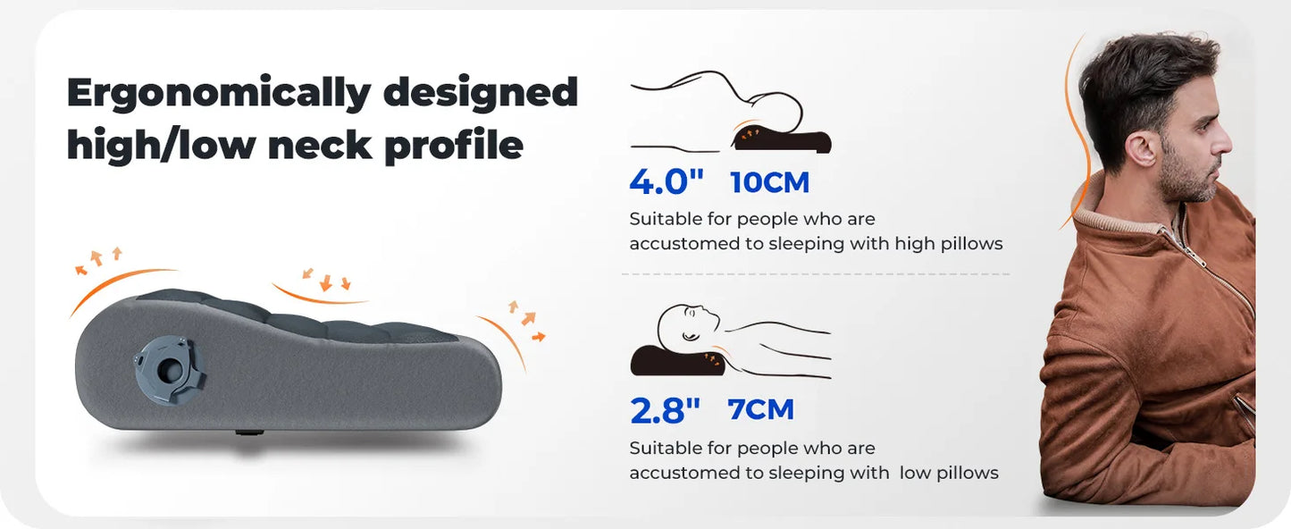 FLEXTAIL ZERO PILLOW SE - Inflatable Camping Pillow, Ergonomic Travel & Home Pillow, Lightweight & Washable