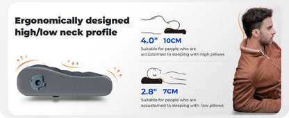 FLEXTAIL ZERO PILLOW SE - Inflatable Camping Pillow, Ergonomic Travel & Home Pillow, Lightweight & Washable