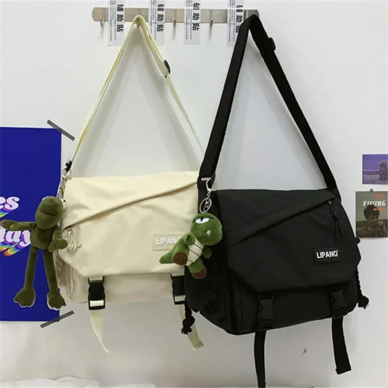 Youth Fashion Nylon Crossbody Bag – Large Capacity Canvas Shoulder Messenger School Bag for Women & Girls