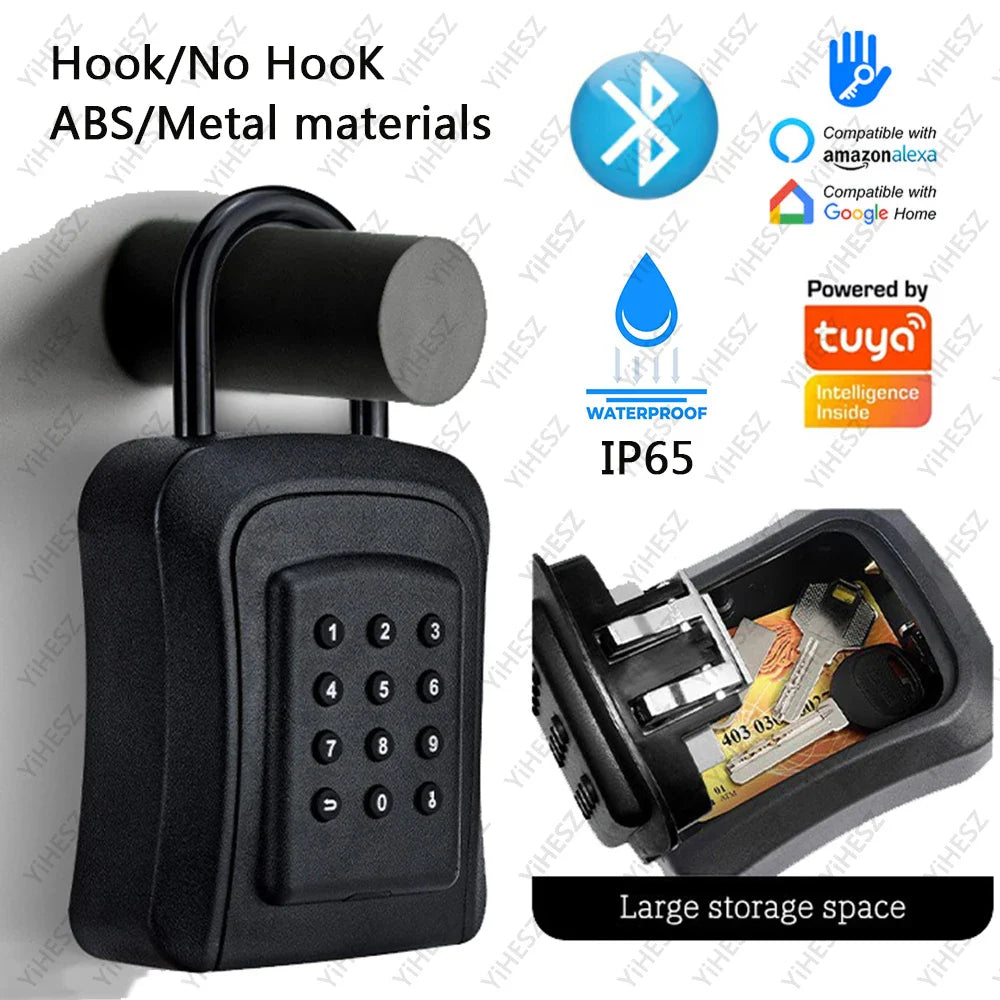 Tuya/TTlock Smart Password Key Box – Outdoor IP65 Waterproof Anti-Theft Wall Mount Security Safe in ABS/Metal