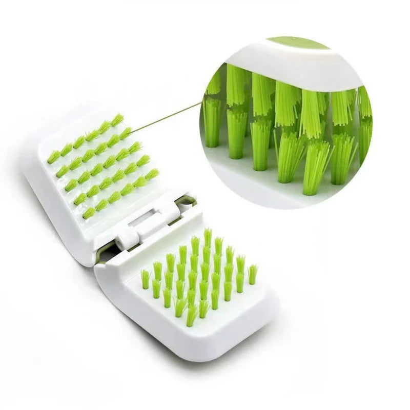 Car Interior Seat Belt Cleaning Tool - Double-Sided U-Shaped Folding Tray Sponge Diamond Brush Handguard