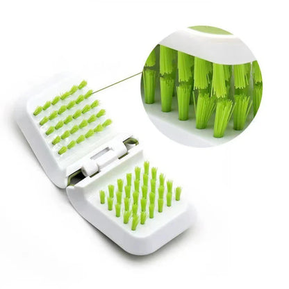 Car Interior Seat Belt Cleaning Tool - Double-Sided U-Shaped Folding Tray Sponge Diamond Brush Handguard