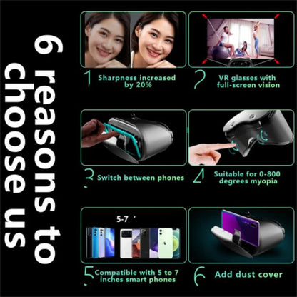 VRGpro X7 3D VR Headset – Virtual Reality Glasses Box for iOS & Android 5-7" Phones with Wireless Controller