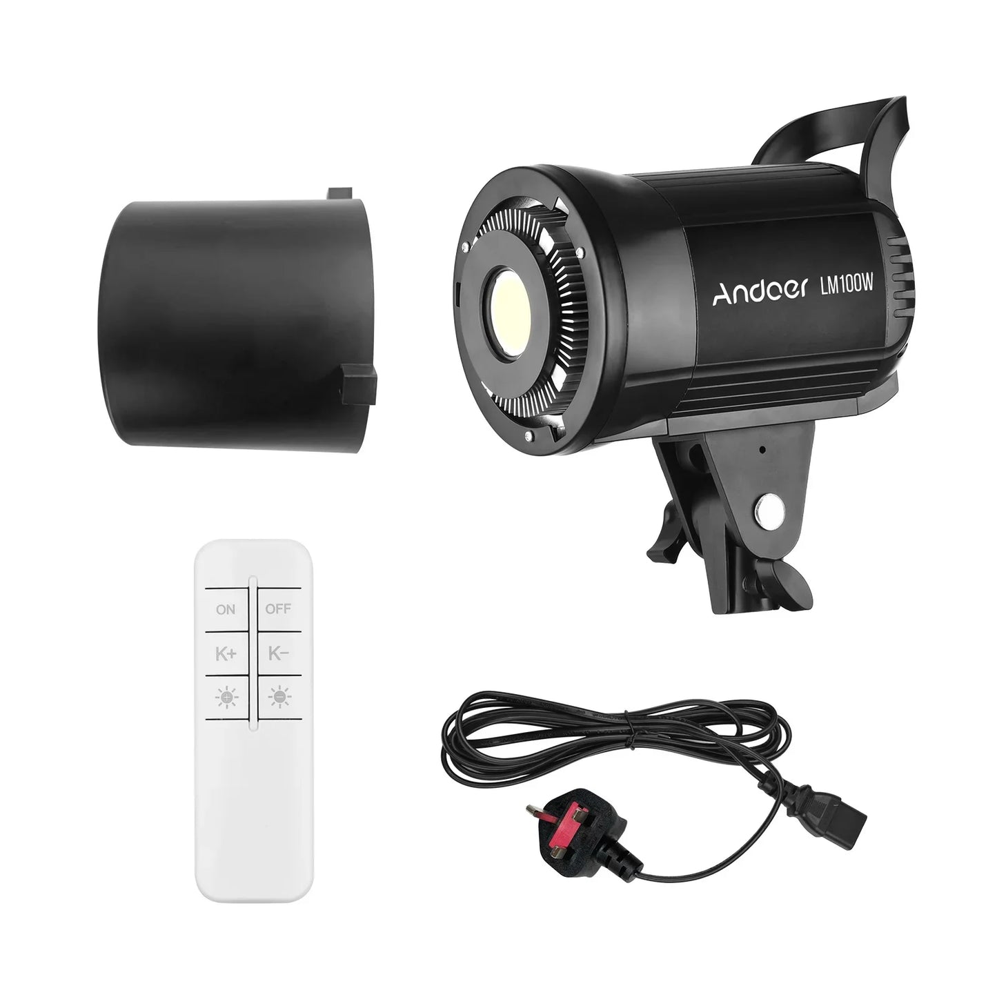 Andoer 100W Studio LED Video Light – 5600K Dimmable Bowens Mount with Remote Control for Video & Live Streaming