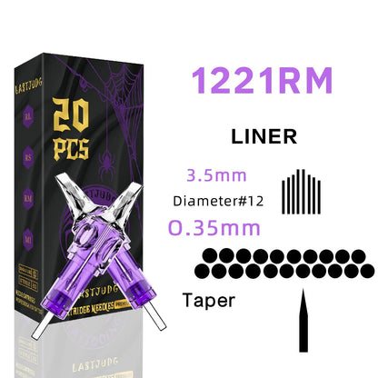 LASTJUDG 20PCS Disposable Tattoo Cartridge Needles – RL RS M1 RM for Permanent Makeup & Tattoo Pen