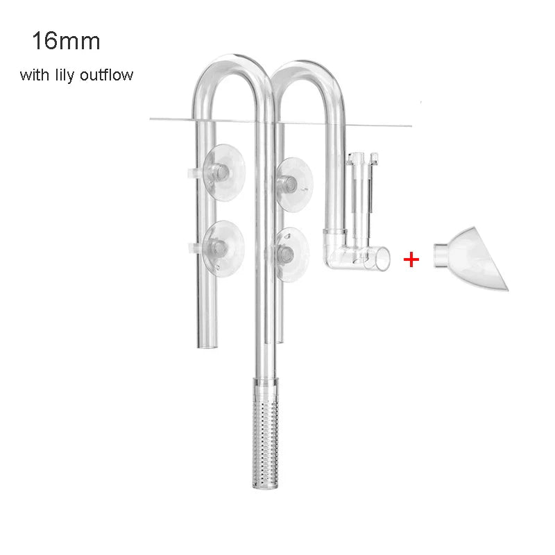 AQUAPRO Aquarium Inlet & Outlet Pipe Set – Plastic Skimmer Lily Flow for Fish Tanks & Bowls
