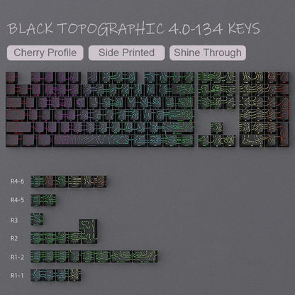 Contour 4.0 Side-Engraved PBT Translucent 97-Key Mechanical Keyboard Keycaps – White Gaming Keycap Set for Magnetic Switch F75 GMK87