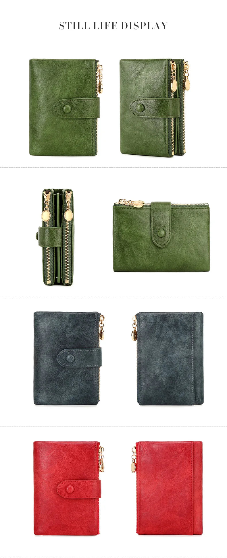 Minimalist Women’s Short Wallet – Large Capacity Triple-Layer Double Zipper Card Holder & Money Bag