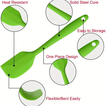 5/10/15/20PCS Silicone Baking Spatula Set – Heat Resistant Cream & Cake Scraper Tools, Seamless Non-Stick Kitchen Utensils (Random Colors)