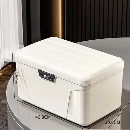Four Digit Password Lock Safe Box – Portable Organizer for Passport, Medicine, Cash, Jewelry, and Privacy Security Storage